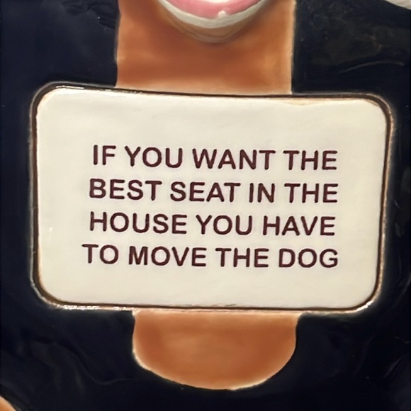 Vintage Smokey Mountain Pottery Ceramic Dog Wall Plaque Best Seat in the House - Picture 2 of 5